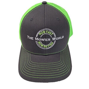 Hat Trucker Gray Neon Green The Mower World Shop Adjustable Men Mowing